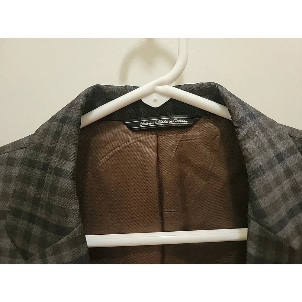 Jack Victor Exclusive Collection Plaid Napoli Sport Coat Blazer Made Canada 42L